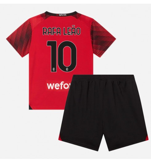 AC Milan Rafael Leao #10 Domácí dres pro děti 2023-24 Krátký Rukáv (+ trenýrky)